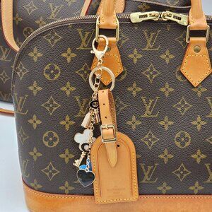Authentic Louis Vuitton Luggage Tag with Unbranded Keycharm, Keychain